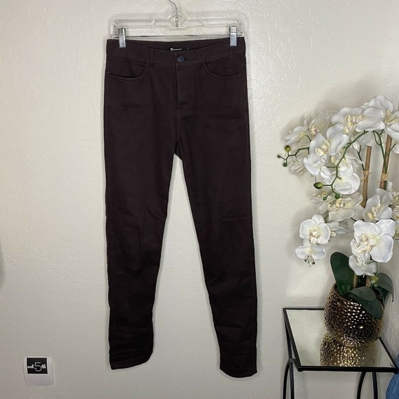 Alexander Wang Men Brown Lamb Leather Pocket Jeans - Picture 1 of 7